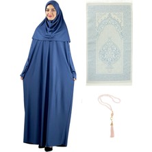 Namaz Elbisesi Eşarp Seccade Tesbih Set, Islami Giyim Takım Ferace Turban Şal