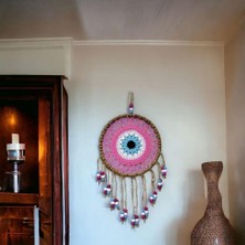 Örgülü Duvar Süsü Pembe Boncuklu Duvar Dekoru