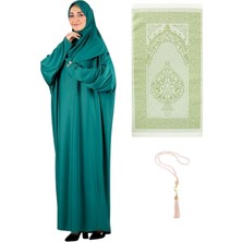 Namaz Elbisesi Eşarp Seccade Tesbih Set, Islami Giyim Takım Ferace Turban Şal