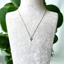 Minimal Anka Kuşu Uçlu Taşlı Bijuteri Kolye