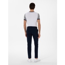Cacharel Erkek Lacivert Slim Fit Beli Bağcıklı Esnek Klasik Pantolon 50310507-VR033