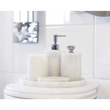 Aurelia Mermer 5 Parça Banyo Seti – Sıvı Sabunluk, Diş Fırçalık, Katı Sabunluk, Pamukluk ve Tepsi