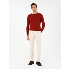 Cacharel Erkek Ekru Slim Fit İnce Fitilli Kadife Kumaş Pantolon 50291246-VR019