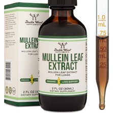 Double Wood Mullein Drops For Lungs - Organic Mullein Leaf Extract For Lungs 2fl Oz, 60 ml