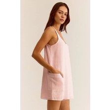 Kadın Yazlık Mini Elbise/tulum – %100 Organik 2 Kat Müslin Kumaş, Nefes Alabilir, Hafif ve Rahat Tasarım – Günlük & Plaj Kullanımı Için Uygund