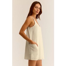 Kadın Yazlık Mini Elbise/tulum – %100 Organik 2 Kat Müslin Kumaş, Nefes Alabilir, Hafif ve Rahat Tasarım – Günlük & Plaj Kullanımı Için Uygund
