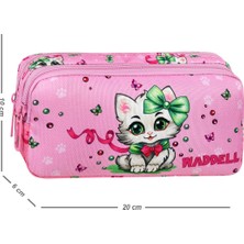 Waddell Pembe Kedi Desenli 2 Cepli Kalem Kutusu,kalemlik