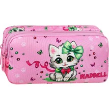 Waddell Pembe Kedi Desenli 2 Cepli Kalem Kutusu,kalemlik