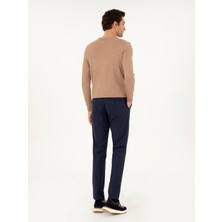 Cacharel Erkek Lacivert Slim Fit Pamuk Karışımlı Kanvas Pantolon 50292336-VR033