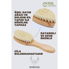 %100 Doğal Keçi Kılı Bebek Saç Fırçası Isme Özel Markalama Yumuşacık Kıl Yapısı