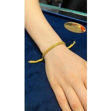 Kuyumcu Nurettin 3,80 gr (Gram) Ters Örgühalat Bileklik Künye (Rose-Sarı-Yeşil-Beyaz)