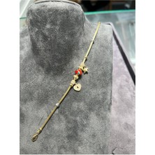 Kuyumcu Nurettin 8 gr (Gram) Şans Bileklik Künye (Rose-Sarı-Yeşil-Beyaz)