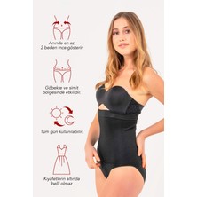 Yüksek Bel Slip Korse Siyah