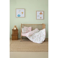 Sallhome Pembe Ceylan Desenli Nevresim Takımı – %100 Pamuk Bebek Yatak Seti