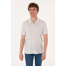 U.S. Polo Assn. Erkek Regular Fit Fermuarlı Açık Gri Tişört 50300363-VR001