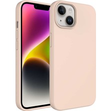 Maks Technology iPhone 14 Plus Uyumlu Sıvı Teknolojili Silinebilir Sert Mkst Kivi Kapak-Pembe Açık