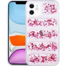 Maks Technology iPhone 11 Uyumlu Kamera Korumalı Simli Airbag'li Mkst Dalga Kapak-Pembe Koyu