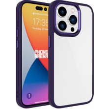 Maks Technology iPhone 15 Pro Max Uyumlu Mkst Krom Kapak-Derin Mor