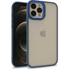 Maks Technology iPhone 12 Pro Max Uyumlu Mkst Flora Kapak-Mavi