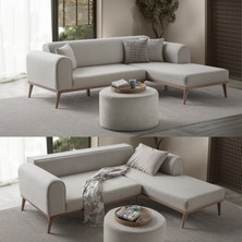 Edsy Home Rebul Köşe Koltuk Takımı Krem