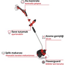 Einhell Akülü Kenar Kesme GE-CT 18/33 Li E-Solo Power X-Change (18V, 2 kademeli hız ayarı, 33 cm kesme genişliği, akü ve şarj cihazı dahil değildir) - 3411270
