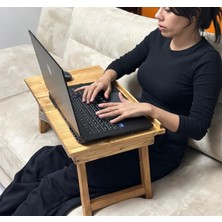 Kutu Detaylı Katlanabilir Ayarlanabilir Portatif Tablet Laptop Sehpa Çalışma Kahvaltı Masası
