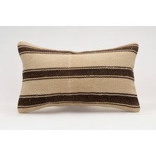 El Yapımı Kilimden Yapılmış Vintage Kırlent Kılıfı, Yün, 30X50 cm