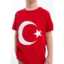 Türk Bayraklı Atatürk Baskılı T-Shirt (3 Adet Fiyatı) 4-14 Yaş Kız-Erkek Ksb