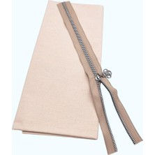 Angel Çanta Aksesuar 120X50 cm Pamuklu Astarlık Kumaş  Bej  ve 30 cm Bej Renk Fermuar