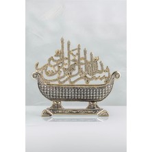 Zirkon Taşlı Esmaül Hüsna Gemi Biblo 30*26 cm