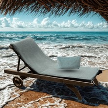 %100 Pamuk Şezlong Havlusu ve Suya Dayanıklı Organizer Çanta Ikili Set