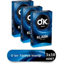 Okey Prezervatif Klasik 10'lu 3 Adet