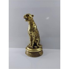 Gold Dekoratif Kaplan Heykel