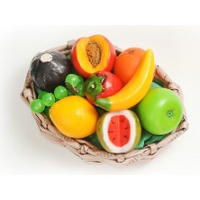 Dekoratif Kokulu Meyve Sabunu Sepeti - 9 Adet Meyveli Renkli Kağıt Örme Sepetli