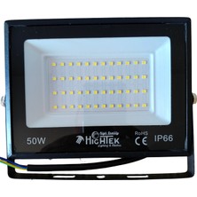 50 Watt LED Projektör 4500 Lm -Ip 66 Su Geçirmez 6500K Beyaz Işık -  Siyah Kasa