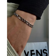 Silver Erkek Zincir Bileklik Kadın Paslanmaz Çelik Renk Atmaz Unısex Kararmaz Çelik Bileklik