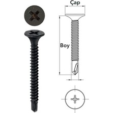 Akdeniz 3,5X25 Matkap Uçlu Alçıpan Vidası 1000 Adet