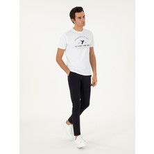 Cacharel Erkek Lacivert Slim Fit Beli Lastikli Esnek Kanvas Pantolon 50306188-VR033