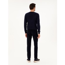 Cacharel Erkek Lacivert Straight Fit Pamuk Karışımlı Kadife Kanvas Pantolon 50292429-VR033