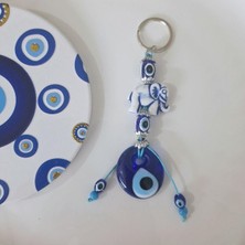 Hediyelik Fil Figürlü Nazar Boncuklu Anahtarlık (12,5 Cm)