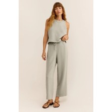 Kadın Müslin Bluz & Pantolon Takımı – Oval Yaka, %100 Pamuk 2 Kat Müslin Kumaş – Hafif, Nefes Alabilen ve Konforlu Yapısıyla Plaj, Tekne ve Günlük Kullanım Için Mükemmel Yaz Seti
