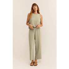 Kadın Müslin Bluz & Pantolon Takımı – Oval Yaka, %100 Pamuk 2 Kat Müslin Kumaş – Hafif, Nefes Alabilen ve Konforlu Yapısıyla Plaj, Tekne ve Günlük Kullanım Için Mükemmel Yaz Seti