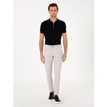 Cacharel Erkek Bej Slim Fit Gofreli Beli Bağcıklı Spor Pantolon 50305618-VR011