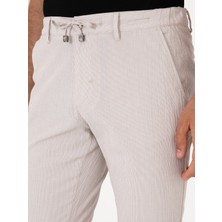 Cacharel Erkek Bej Slim Fit Gofreli Beli Bağcıklı Spor Pantolon 50305618-VR011
