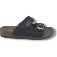 Parmi 606 Erkek Siyah Cırtlı Tokalı Günlük Kullanım Terlik