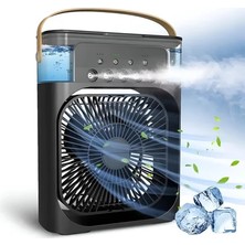 Şarjlı Işıklı 600ML 5 Spreyli Vantilatör Buzlu Buharlı Işıklı Mini Klima Mini Fan