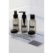 Homence Seyahat Seti- Plastik Seyahat Boy 100ML Füme Şişe ve Kavanoz 5'li Çantalı Seyahat Kiti