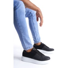 ET151 Boost Bağcıklı Cilt Süet Erkek Günlük Sneaker Ayakkabı Bt - Siyah
