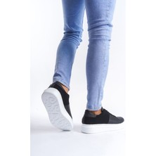 ET151 Boost Bağcıklı Cilt Süet Erkek Günlük Sneaker Ayakkabı Bt - Siyah