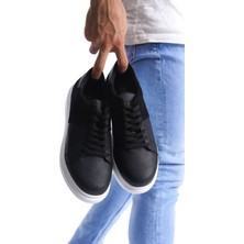 ET151 Boost Bağcıklı Cilt Süet Erkek Günlük Sneaker Ayakkabı Bt - Siyah